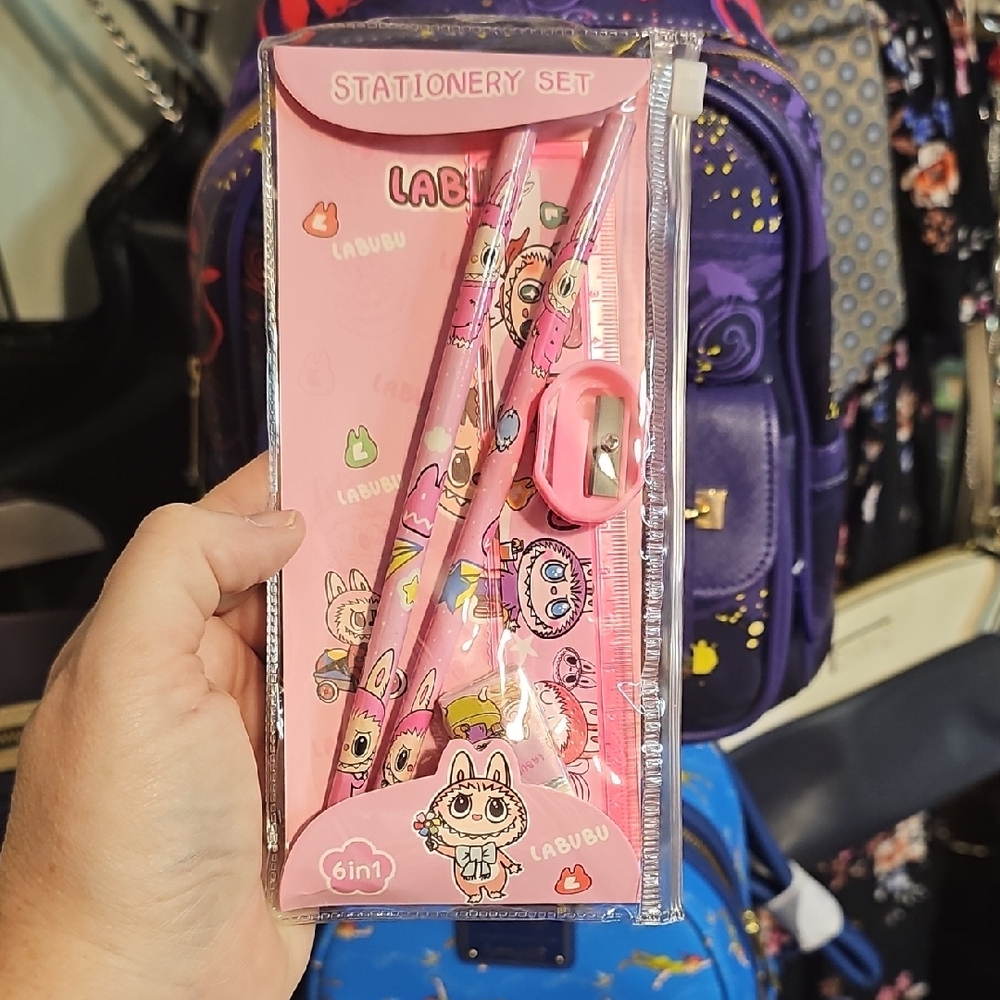 Labubu Pink Stationery Set for Kids